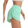 imagebaleaf Womens High Waisted Athletic Running Shorts 3 Quick Dry Workout Gym Sports Flowy Shorts with Liner LightweightLight Green