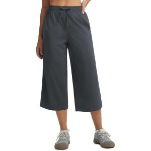 imagebaleaf 22 Wide Leg Pants for Women Capri Sweatpants Pant Cropped Lightweight Quick Dry Petite Pant with Pockets Loose FitDark Gray