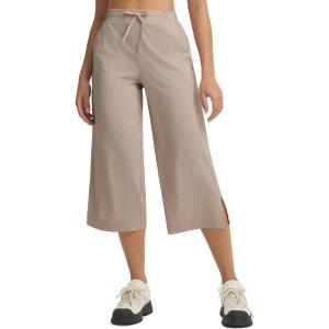 imagebaleaf 22 Wide Leg Pants for Women Capri Sweatpants Pant Cropped Lightweight Quick Dry Petite Pant with Pockets Loose FitKhaki