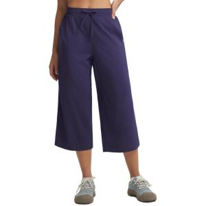 imagebaleaf 22 Wide Leg Pants for Women Capri Sweatpants Pant Cropped Lightweight Quick Dry Petite Pant with Pockets Loose FitNavy Blue