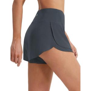 imagebaleaf Womens High Waisted Athletic Running Shorts 3 Quick Dry Workout Gym Sports Flowy Shorts with Liner LightweightDark Gray