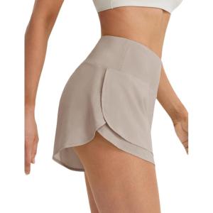 imagebaleaf Womens High Waisted Athletic Running Shorts 3 Quick Dry Workout Gym Sports Flowy Shorts with Liner LightweightKhaki