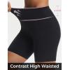 imagebaleaf Biker Shorts for Women High Waist Tummy Control with Pockets Yoga Workout Gym Bike Shorts No Front SeamBlackBlack