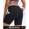 imagebaleaf Biker Shorts for Women High Waist Tummy Control with Pockets Yoga Workout Gym Bike Shorts No Front SeamBlackWhite