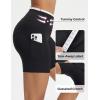 imagebaleaf Biker Shorts for Women High Waist Tummy Control with Pockets Yoga Workout Gym Bike Shorts No Front SeamBlackWhite