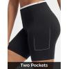 imagebaleaf Biker Shorts for Women High Waist Tummy Control with Pockets Yoga Workout Gym Bike Shorts No Front SeamBlackWhite