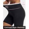 imagebaleaf Biker Shorts for Women High Waist Tummy Control with Pockets Yoga Workout Gym Bike Shorts No Front SeamBlackWhite