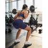 imagebaleaf Biker Shorts for Women High Waist Tummy Control with Pockets Yoga Workout Gym Bike Shorts No Front SeamBlueWhite