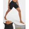 imagebaleaf Crossover Biker Shorts Women 6 High Waisted Yoga Shorts with Pockets Bike Workout Spandex CompressionBlack