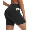 imagebaleaf Crossover Biker Shorts Women 6 High Waisted Yoga Shorts with Pockets Bike Workout Spandex CompressionBlack
