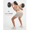 imagebaleaf Crossover Biker Shorts Women 6 High Waisted Yoga Shorts with Pockets Bike Workout Spandex CompressionKhaki
