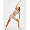 imagebaleaf Crossover Biker Shorts Women 6 High Waisted Yoga Shorts with Pockets Bike Workout Spandex CompressionKhaki