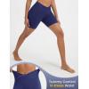imagebaleaf Crossover Biker Shorts Women 6 High Waisted Yoga Shorts with Pockets Bike Workout Spandex CompressionNavy Blue