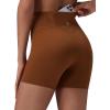 imagebaleaf Freeleaf Broadway Womens Biker Shorts with Pockets Dance Yoga Workout Gym Running 5 High Waist Short PantsBrown