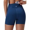 imagebaleaf Freeleaf Broadway Womens Biker Shorts with Pockets Dance Yoga Workout Gym Running 5 High Waist Short PantsNavy Blue