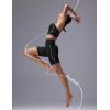 imagebaleaf Freeleaf Broadway Womens Biker Shorts with Pockets Dance Yoga Workout Gym Running 8 High Waist Short PantsBlack