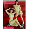 imagebaleaf Freeleaf Broadway Womens Biker Shorts with Pockets Dance Yoga Workout Gym Running 8 High Waist Short PantsLight Green
