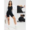 imagebaleaf Freeleaf Womens 8 High Waist Biker Shorts with Pockets Yoga Running Volleyball Workout Gym Shorts for Summer SpandexBlack