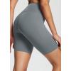 imagebaleaf Freeleaf Womens 8 High Waist Biker Shorts with Pockets Yoga Running Volleyball Workout Gym Shorts for Summer SpandexDark Gray