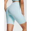 imagebaleaf Freeleaf Womens 8 High Waist Biker Shorts with Pockets Yoga Running Volleyball Workout Gym Shorts for Summer SpandexPastel Blue