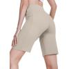imagebaleaf Womens 10 Long Bermuda Shorts Above Knee Length with 3 Pockets Walking Athletic Workout High Rise Yoga RunningLight Khaki