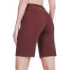 imagebaleaf Womens 10 Long Bermuda Shorts Above Knee Length with 3 Pockets Walking Athletic Workout High Rise Yoga RunningWine Red