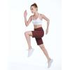 imagebaleaf Womens 10 Long Bermuda Shorts Above Knee Length with 3 Pockets Walking Athletic Workout High Rise Yoga RunningWine Red