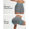 imagebaleaf Womens 5 Biker Shorts High Waisted Workout Spandex Short Tummy Control Gym Yoga Athletic with PocketDark Gray