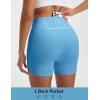 imagebaleaf Womens 5 Biker Shorts High Waisted Workout Spandex Short Tummy Control Gym Yoga Athletic with PocketEthereal Blue