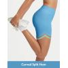 imagebaleaf Womens 5 Biker Shorts High Waisted Workout Spandex Short Tummy Control Gym Yoga Athletic with PocketEthereal Blue