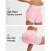 imagebaleaf Womens 5 Biker Shorts High Waisted Workout Spandex Short Tummy Control Gym Yoga Athletic with PocketLight Pink