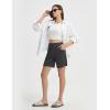 imagebaleaf Womens 7 Ultral Soft Bermuda Shorts High Waisted Casual Short Pockets Athletic Yoga Lounge WalkingHeather Black