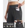 imagebaleaf Womens 7 Ultral Soft Bermuda Shorts High Waisted Casual Short Pockets Athletic Yoga Lounge WalkingHeather Black