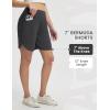 imagebaleaf Womens 7 Ultral Soft Bermuda Shorts High Waisted Casual Short Pockets Athletic Yoga Lounge WalkingHeather Black