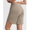 imagebaleaf Womens 7 Ultral Soft Bermuda Shorts High Waisted Casual Short Pockets Athletic Yoga Lounge WalkingHeather Khaki