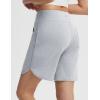 imagebaleaf Womens 7 Ultral Soft Bermuda Shorts High Waisted Casual Short Pockets Athletic Yoga Lounge WalkingHeather Light Gray