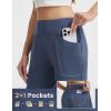 imagebaleaf Womens 7 Ultral Soft Bermuda Shorts High Waisted Casual Short Pockets Athletic Yoga Lounge WalkingHeather Navy Blue