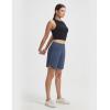 imagebaleaf Womens 7 Ultral Soft Bermuda Shorts High Waisted Casual Short Pockets Athletic Yoga Lounge WalkingHeather Navy Blue