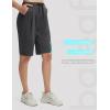 imagebaleaf Womens Bermuda Lounge Long Shorts Knee Length with Pockets High Waisted Casual Athletic Yoga ShortsHeather Black