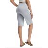 imagebaleaf Womens Bermuda Lounge Long Shorts Knee Length with Pockets High Waisted Casual Athletic Yoga ShortsHeather Light Gray