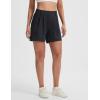 imagebaleaf Womens Dressy Casual Shorts 5 High Waisted Summer Lounge Tailored Pleated Trouser Shorts with PocketsBlack