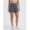 imagebaleaf Womens Dressy Casual Shorts 5 High Waisted Summer Lounge Tailored Pleated Trouser Shorts with PocketsDark Gray