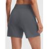 imagebaleaf Womens Dressy Casual Shorts 5 High Waisted Summer Lounge Tailored Pleated Trouser Shorts with PocketsDark Gray