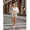 imagebaleaf Womens Dressy Casual Shorts 5 High Waisted Summer Lounge Tailored Pleated Trouser Shorts with PocketsKhaki