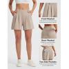 imagebaleaf Womens Dressy Casual Shorts 5 High Waisted Summer Lounge Tailored Pleated Trouser Shorts with PocketsKhaki