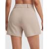 imagebaleaf Womens Dressy Casual Shorts 5 High Waisted Summer Lounge Tailored Pleated Trouser Shorts with PocketsKhaki