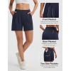 imagebaleaf Womens Dressy Casual Shorts 5 High Waisted Summer Lounge Tailored Pleated Trouser Shorts with PocketsNavy Blue