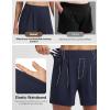 imagebaleaf Womens Dressy Casual Shorts 5 High Waisted Summer Lounge Tailored Pleated Trouser Shorts with PocketsNavy Blue
