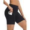 imagebaleaf Biker Shorts for Women High Waist Tummy Control with Pockets Yoga Workout Gym Bike Shorts No Front SeamBlackBlack