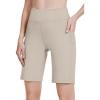 imagebaleaf Womens 10 Long Bermuda Shorts Above Knee Length with 3 Pockets Walking Athletic Workout High Rise Yoga RunningLight Khaki